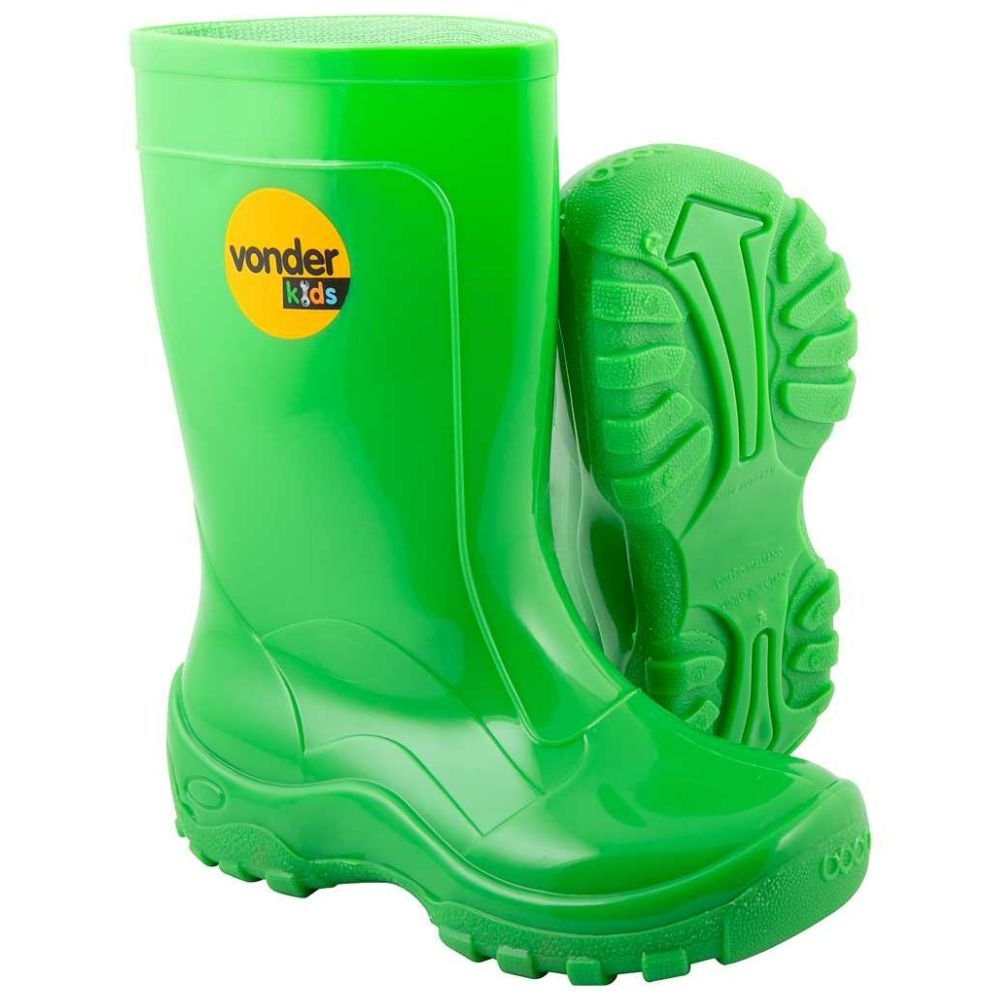 Bota Infantil de PVC Verde 20/21 com Forro - Imagem zoom