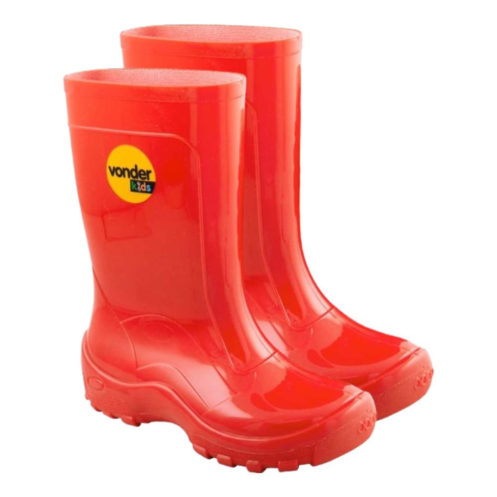 Bota Infantil de PVC Vermelha 30/31 com Forro - Imagem zoom