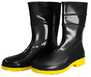 Bota Impermeável PVC Acqua Flex Cano Curto Preto com Solado Amarelo N° 43 - Imagem