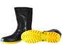 Bota Impermeável PVC Acqua Flex Cano Curto Preto com Solado Amarelo N° 43 - Imagem