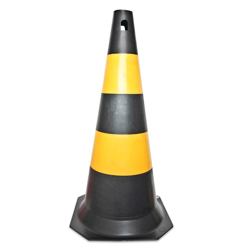 Cone Rígido Plástico Polipropileno Amarelo/Preto 50cm Ref. PPS 03 Proteplus 282,0001-PROTEPLUS-241012
