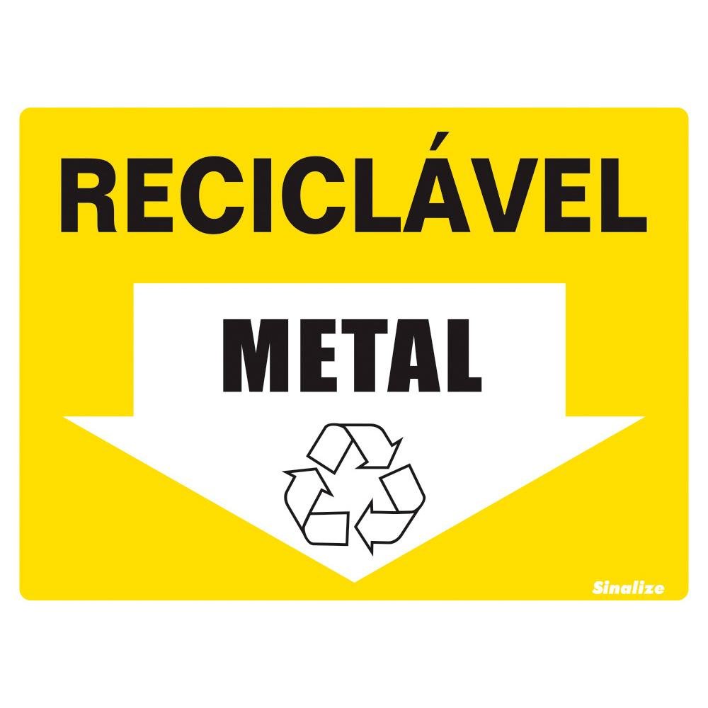 Placa De Sinalização Reciclável Metal 15x20 - Imagem zoom