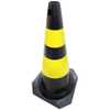 Cone PLT para Sinalização Preto com Amarelo 75cm - Imagem 1