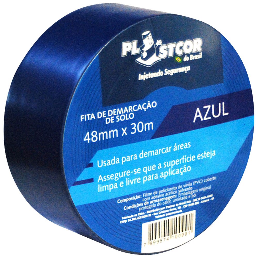 Fita de Demarcação PVC Azul 48mm x 30m - Imagem zoom