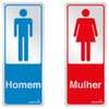 Placas de Sinalização Masculino e Feminino para Banheiro 6 x 15 cm	 - Imagem 1