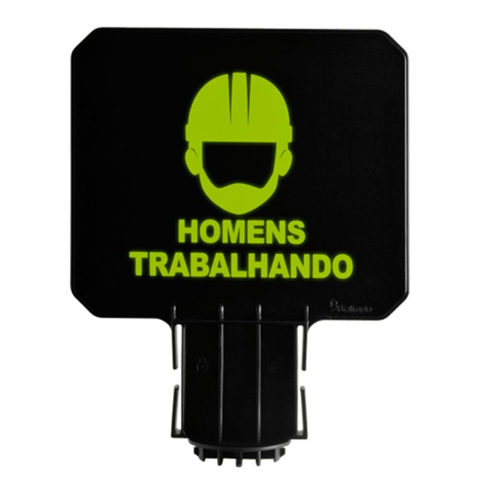 Placa Sinalizadora Homens Trabalhando para Cone - Imagem zoom