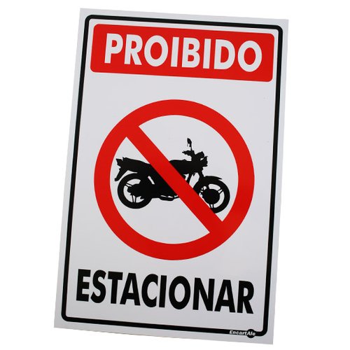 Placa Sinalizadora De Proibido Estacionar Motocicletas Encartale Ps 548 R 472 Na 