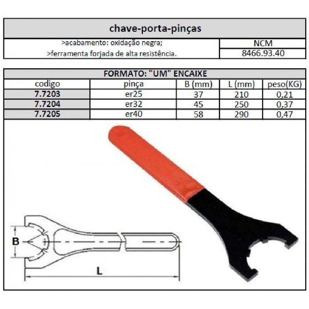 Kit Porta Pinças ER32 BT30 Chave - JG TOOLS - Imagem