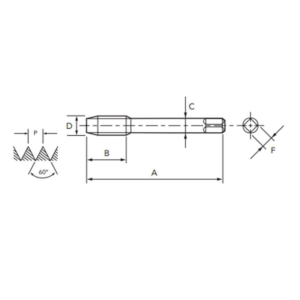 Macho Para Máquina HSSE M 5,0 X 0,80mm DIN 376 TIN - 2000/4 SIGMA POT - OSG - Imagem