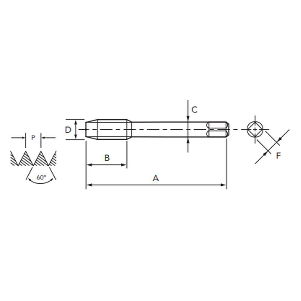 Macho Para Máquina HSSE BSP (G) 5/8 X 14 DIN 5156 TIN - 2002/9 SIGMA SFT - OSG - Imagem