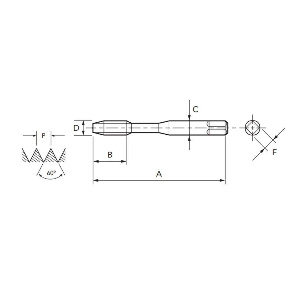 Macho Para Máquina HSSE UNC 1/4 X 20 MT 280/3 - DIN 2182 - OSG - Imagem