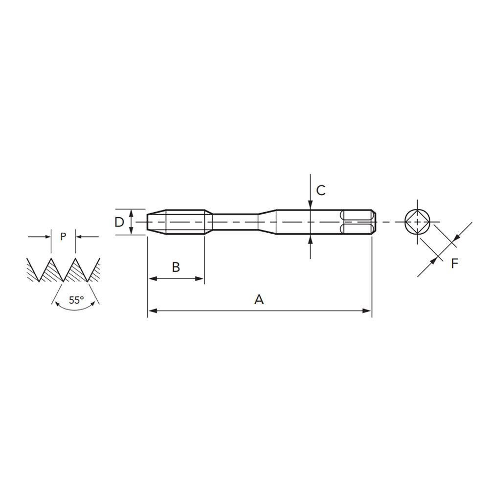 Macho Para Máquina HSSE BSW 3/32 X 48 POT 290/1 - DIN 2182 - OSG - Imagem