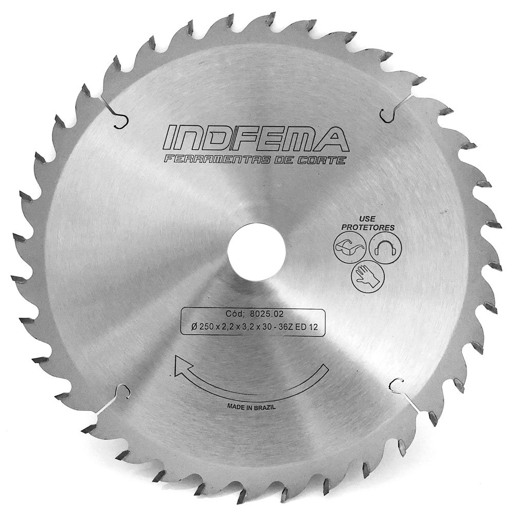 Disco de Serra Circular HW 250 x 30mm 36 Dentes-INDFEMA-8025/02