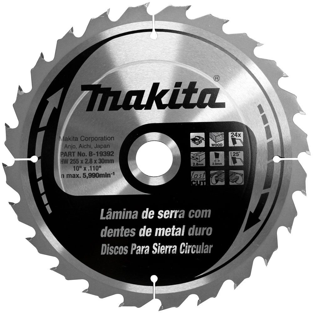 Disco de Corte para Madeira 255x30mm 24 Dentes-MAKITA-B-19392