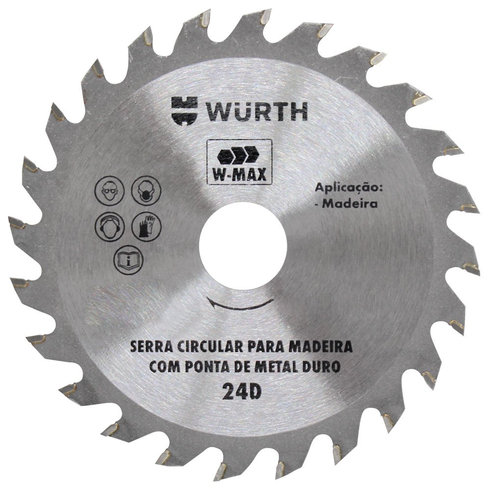 Lâmina de Serra Circular 110mm com 24 Dentes para Madeira-WURTH-0610024110