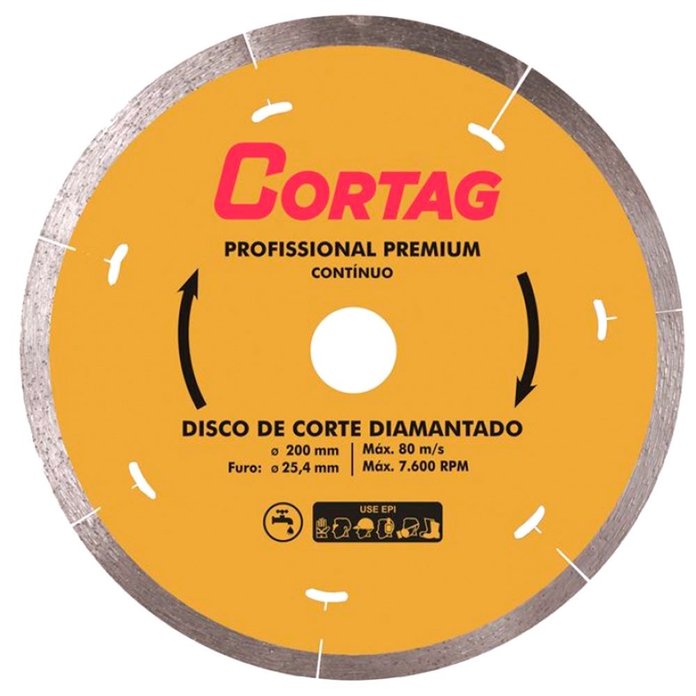 Disco de Corte Diamantado Profissional Premium 200 mm-CORTAG-61340