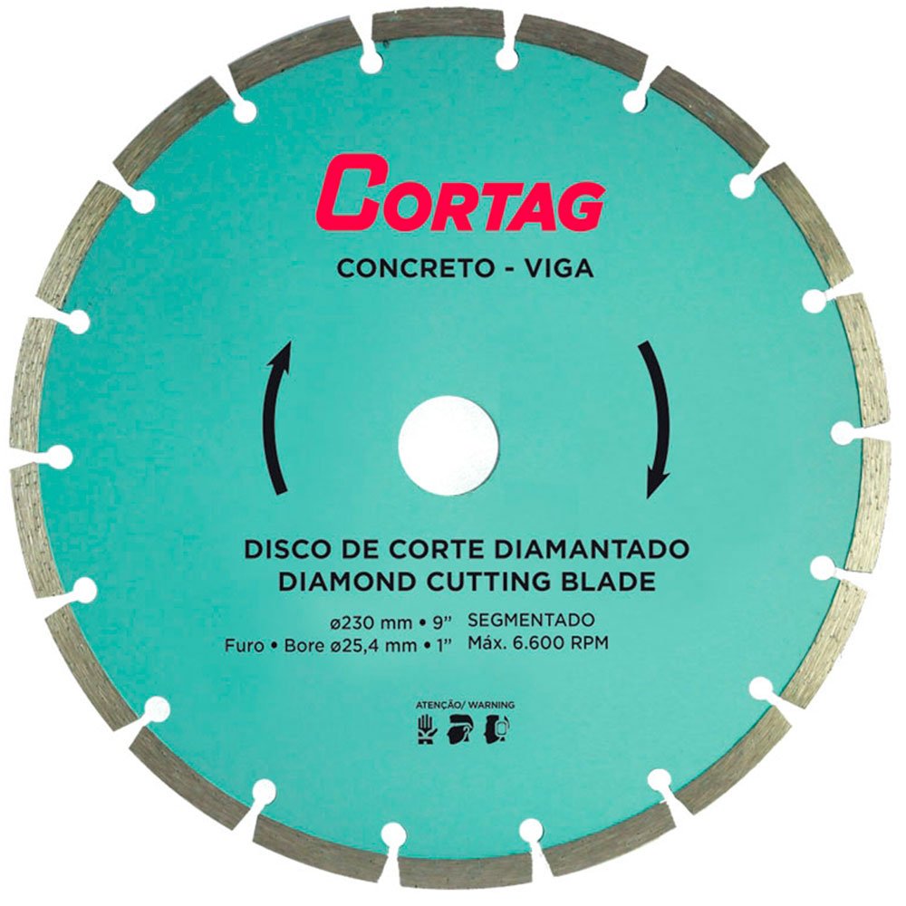 Disco de Corte Diamantado Segmentado Concreto/Viga 230mm-CORTAG-60597