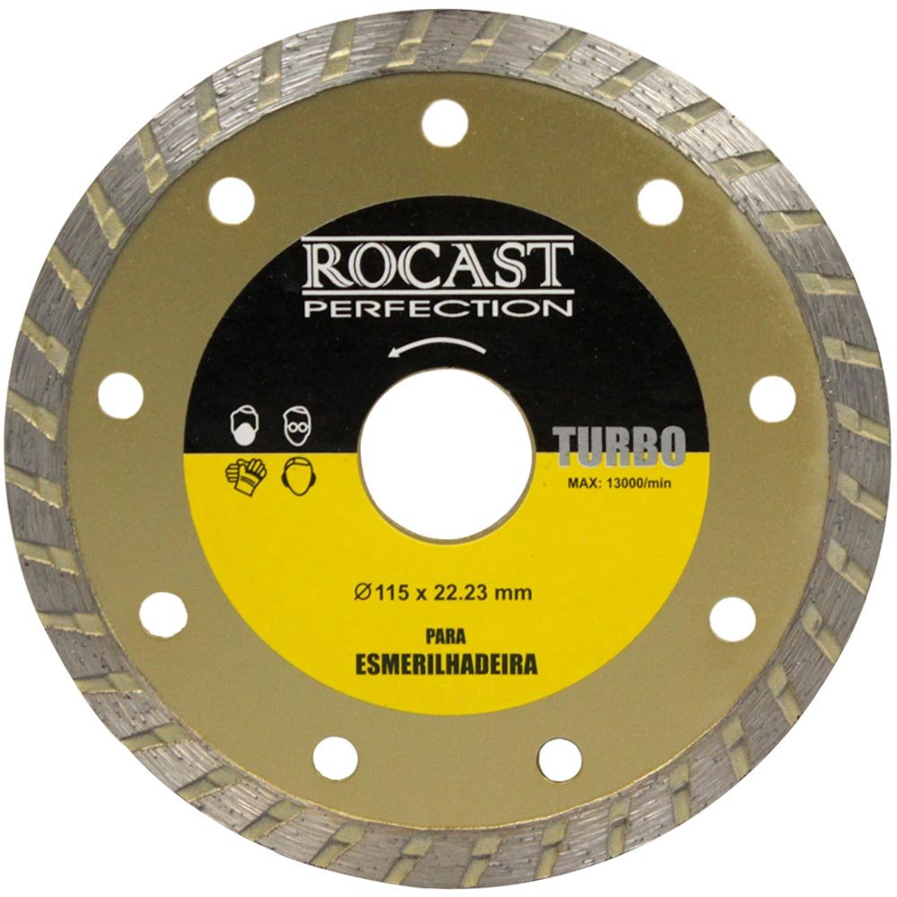 Disco Diamantado Turbo 115 x 22 mm para Esmerilhadeira-ROCAST-34.0009