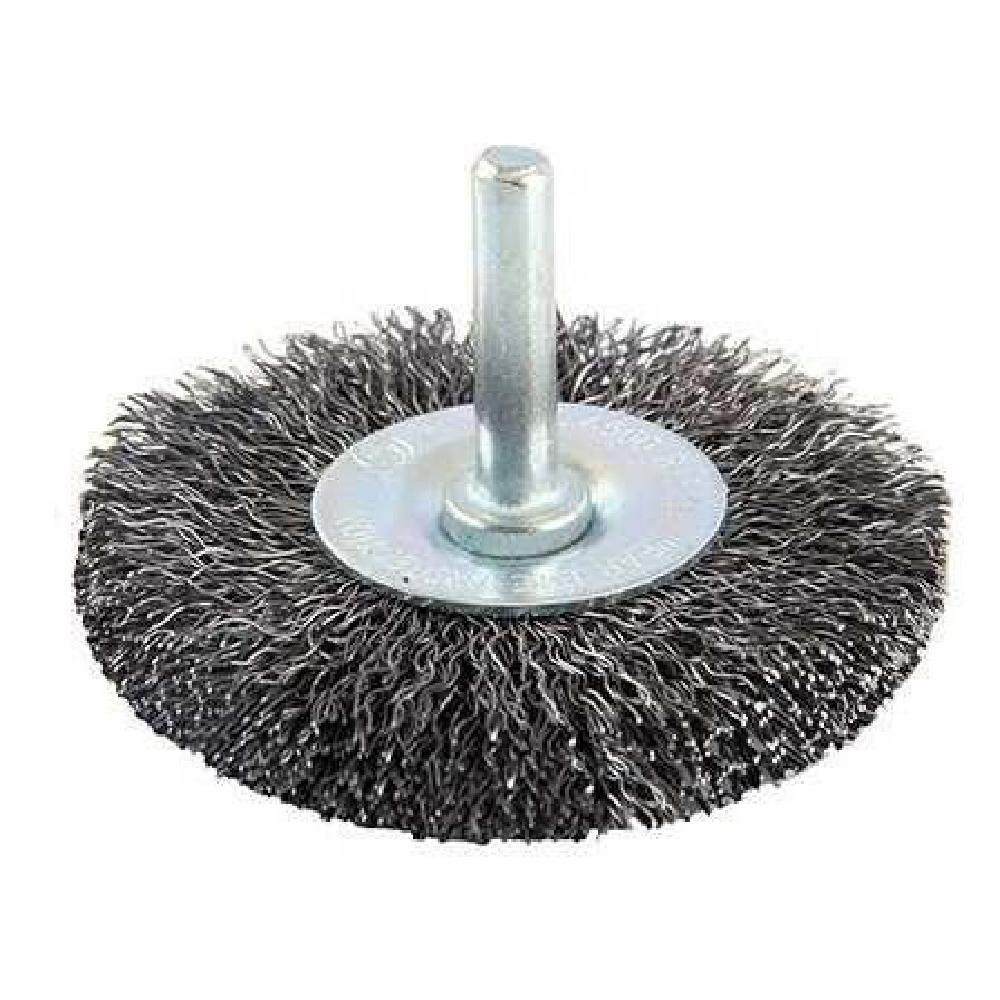 Escova de aço circular 75 mm com haste - BRASFORT - Imagem zoom
