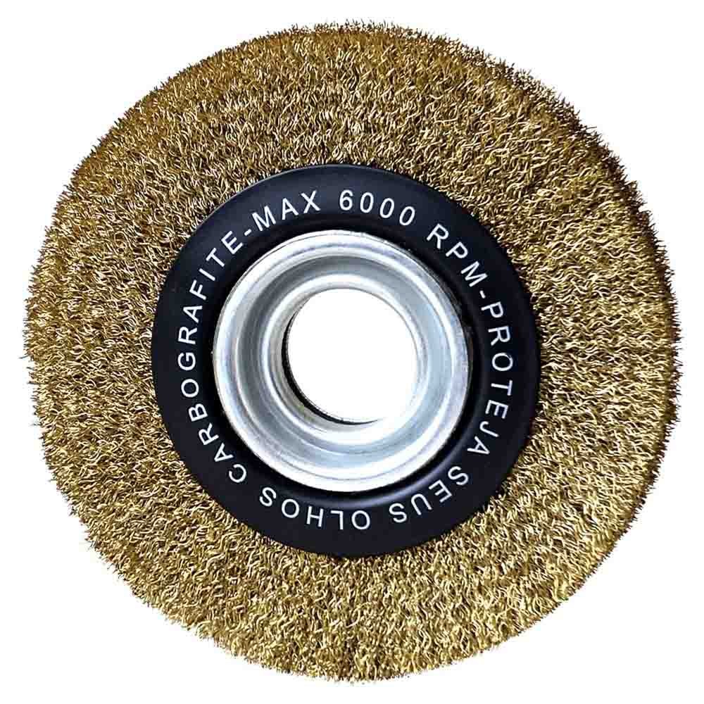 Escova de Aço Circular Ondulada Latonado 6 x 1 Pol.-CARBOGRAFITE-012257812