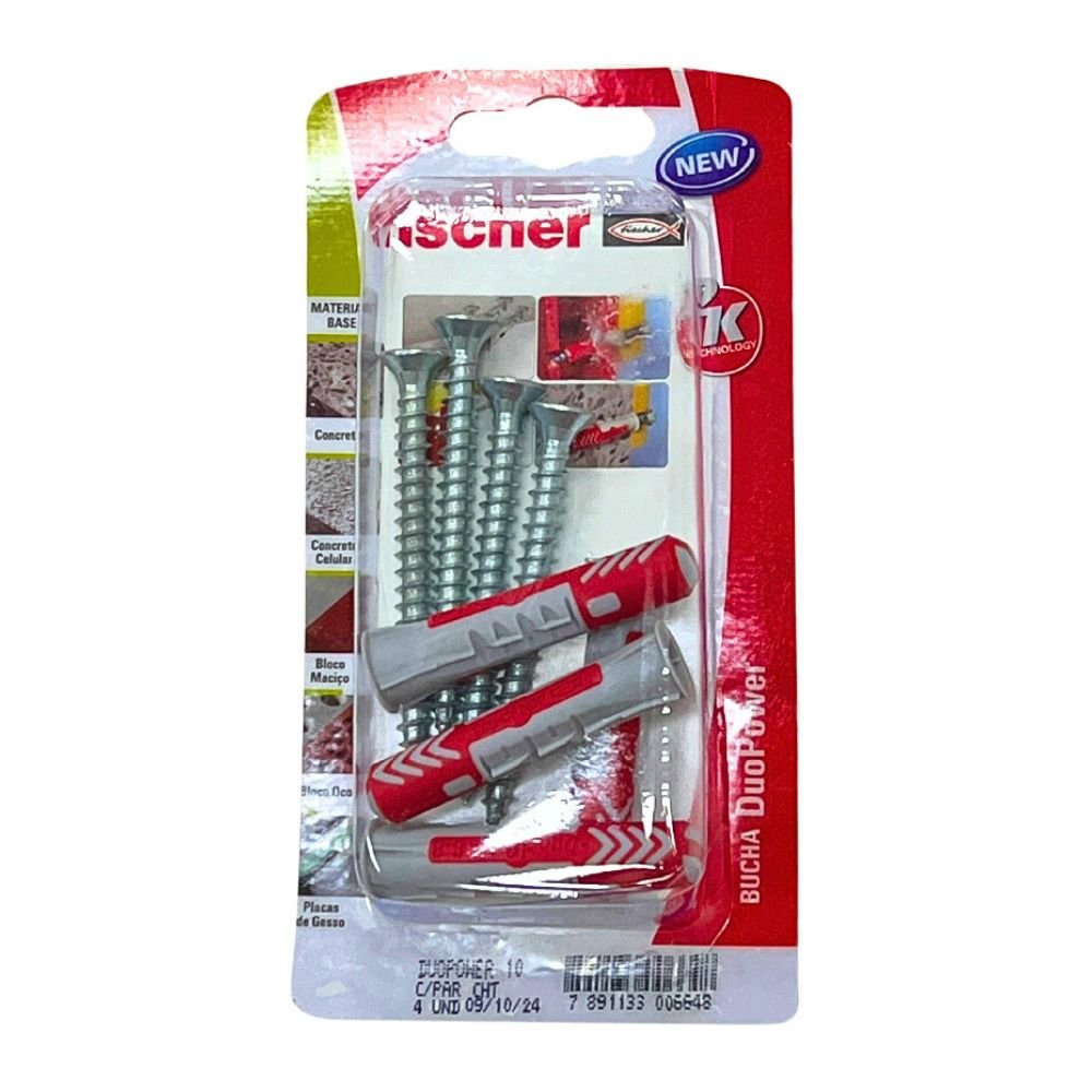 Bucha  DuoPower 6x30mm com Parafuso 100 Unidades FISCHER-600633 - Imagem zoom