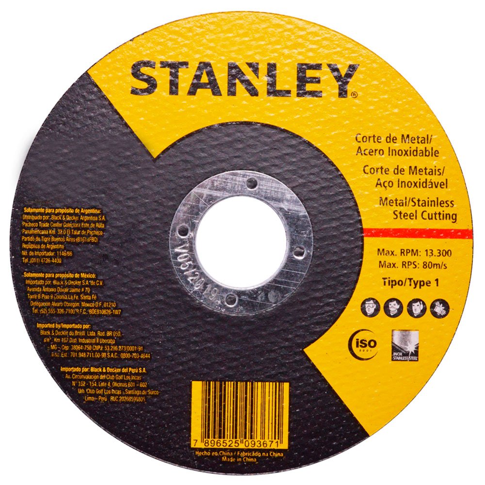 Disco Abrasivo de Corte para Aço Inox de 4.1/2 Pol.-STANLEY-STA8061