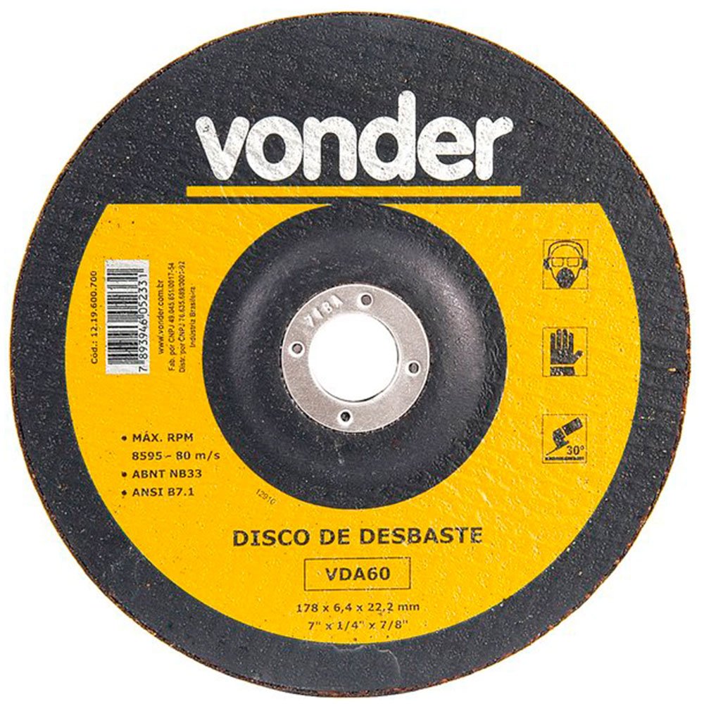 Disco de Desbaste 180mm VDA 60-VONDER-1219600700