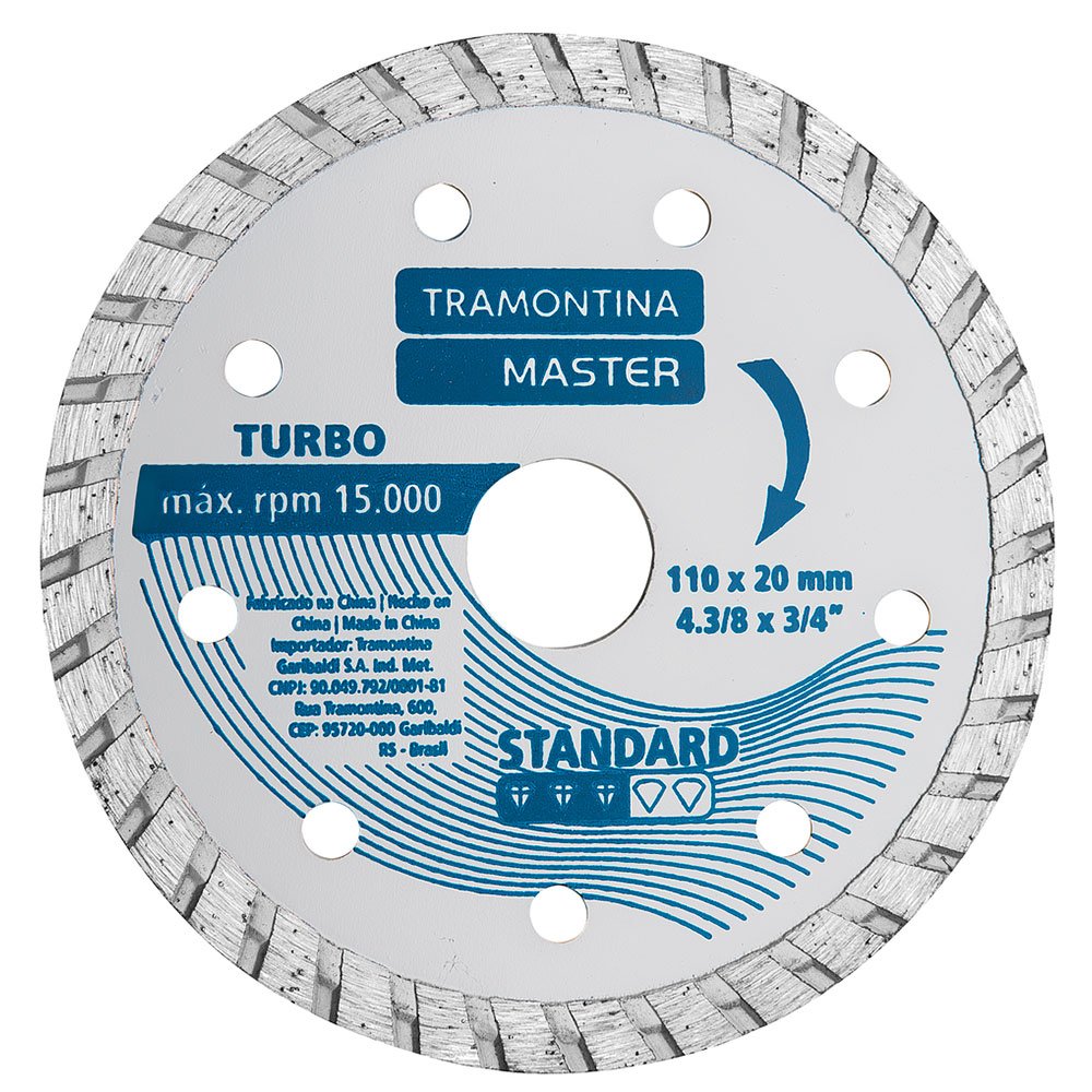 Disco de Corte Diamantado Turbo 4.3/8 Pol. Modelo Standard-TRAMONTINA-42596504