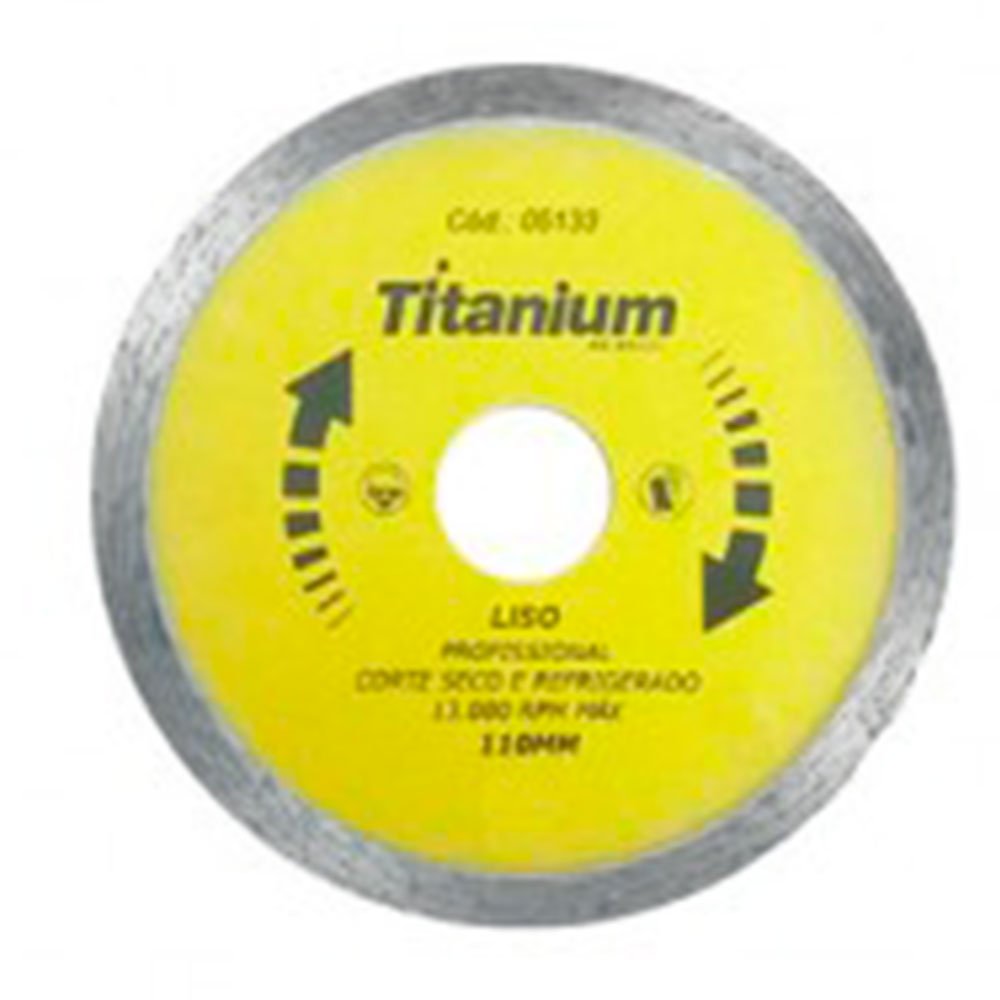 Disco Diamantado Liso 110 x 22mm com Bucha de Redução-TITANIUM-5133