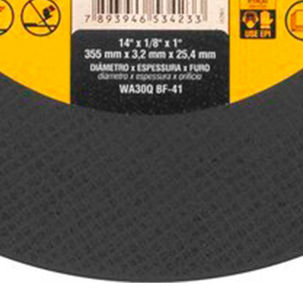 Disco de corte DCV Grão 30 de 355 x 3,2 x 25,40mm - Imagem zoom
