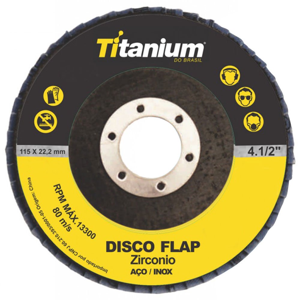 Disco Flap Zircônio 4.1/2 Pol. 115mm Grão 40-TITANIUM-5446