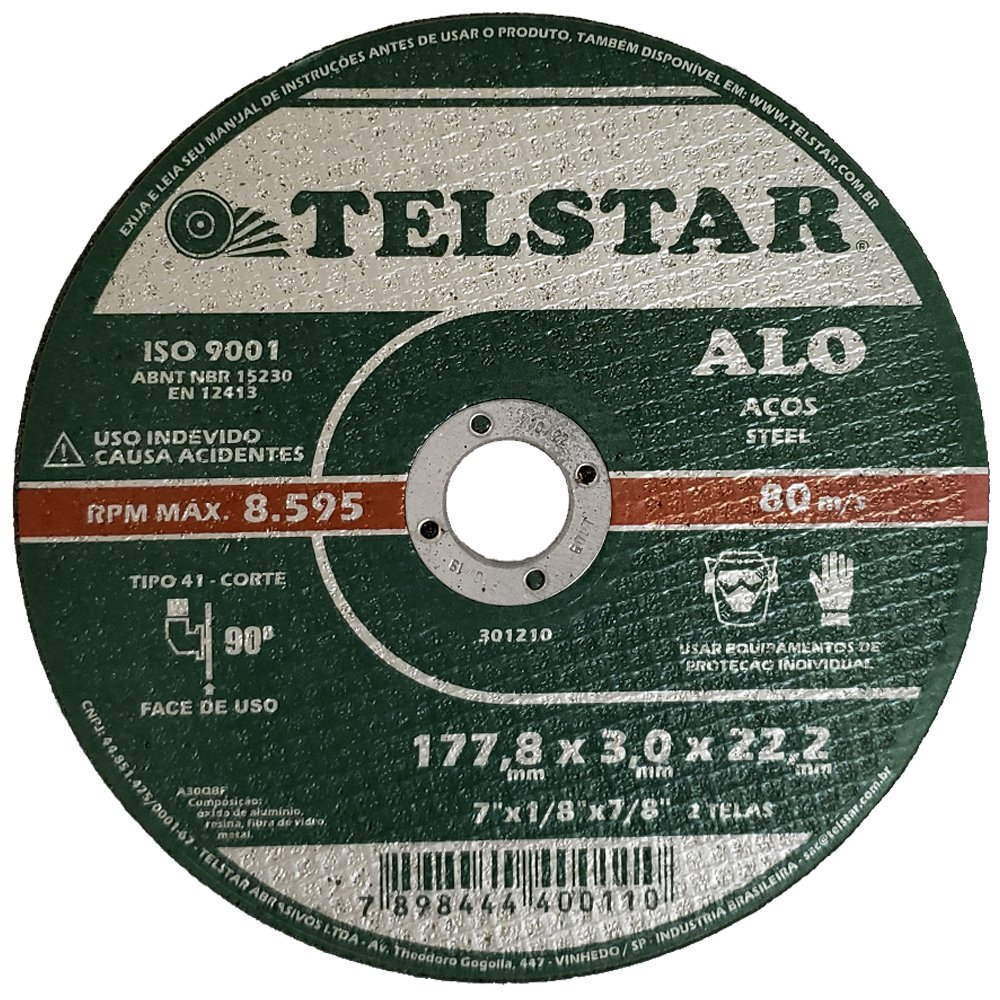 Disco de Corte ALO41 7 x 1/8 x 7/8Pol.-TELSTAR-