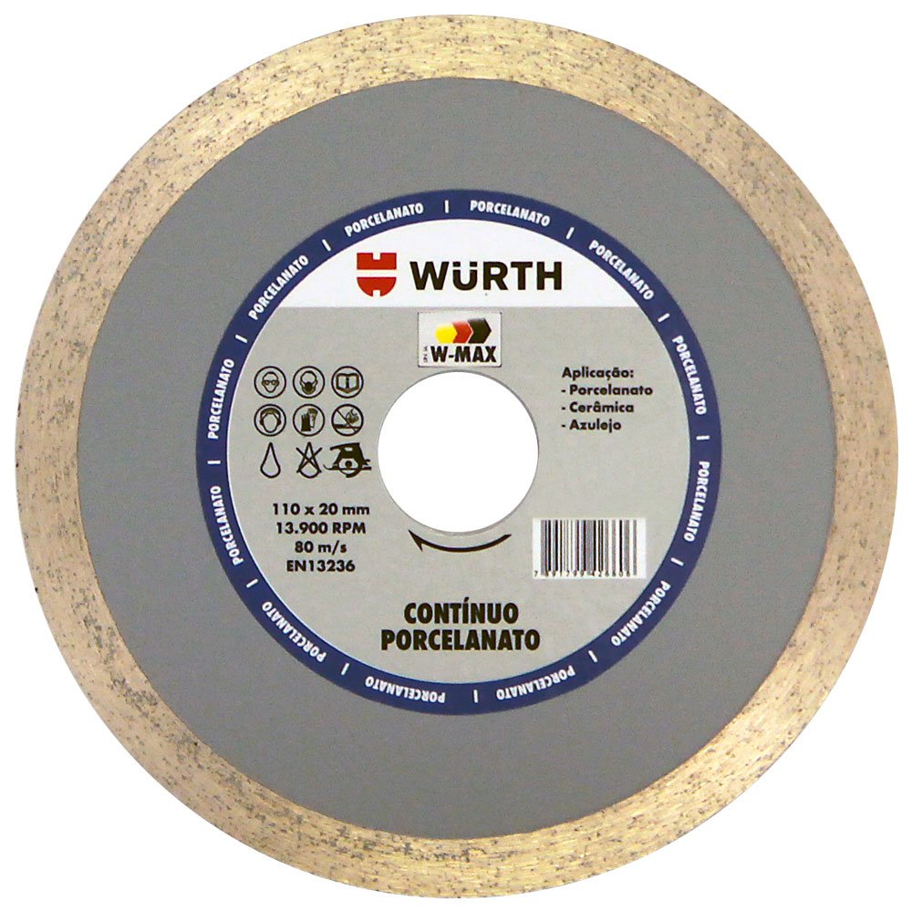 Disco de Corte Diamantado Contínuo 110mm para Porcelanato-WURTH-0668110114