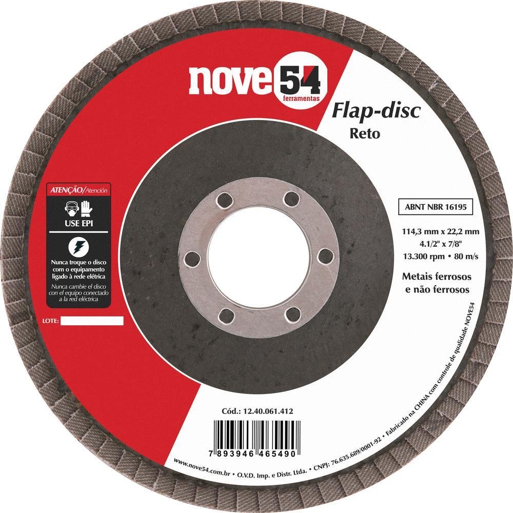Flap Disc 4.1/2  G40 Costado Fibra Reto Para Aço Carbono - N - Imagem zoom