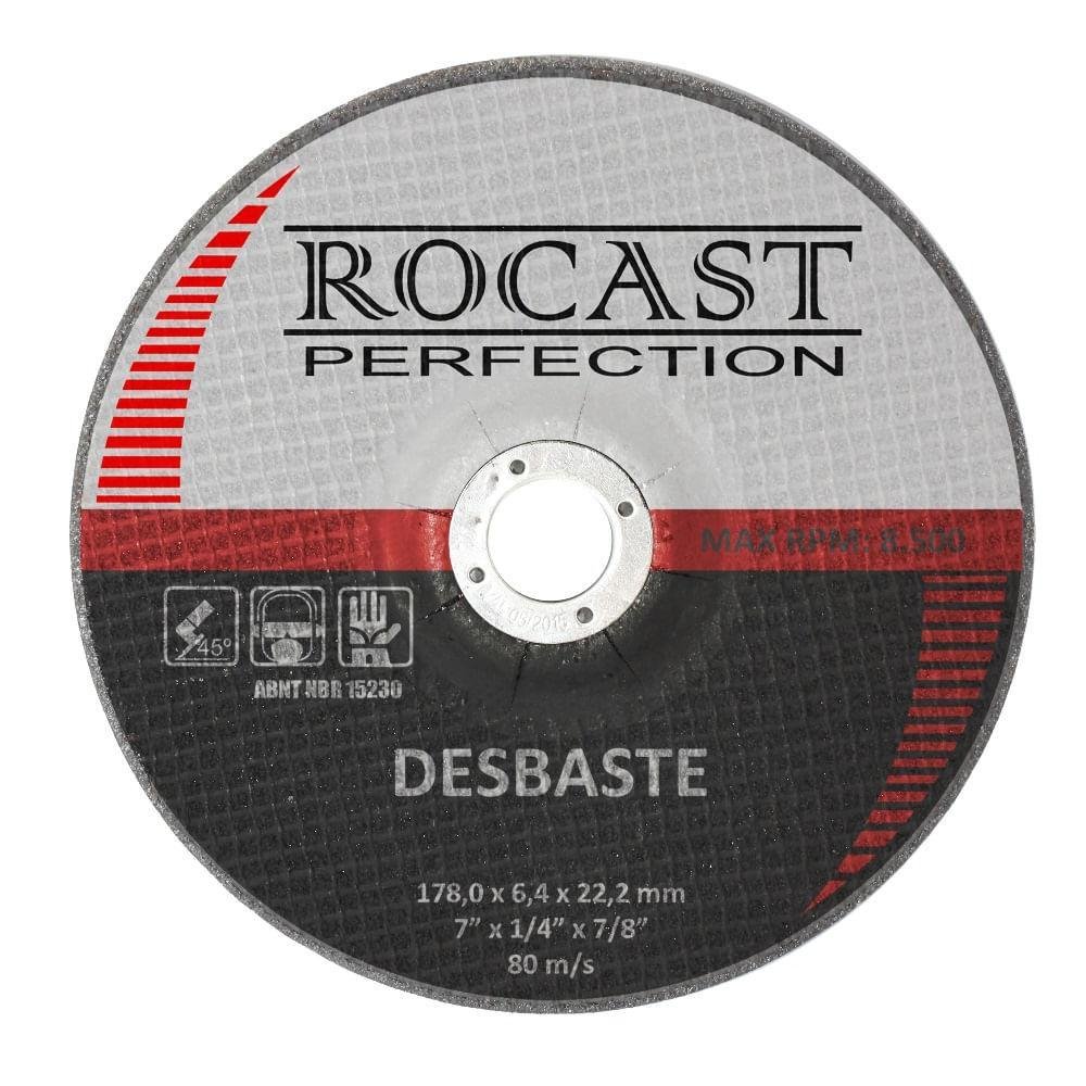 Disco de Desbaste 4,1/2" x 1/4" x 7/8" Ref. Desbaste Rocast 123,0001 - Imagem zoom