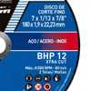 Disco de Corte Aço Inox BHP 12 180 X 1,9 X 22,23mm  - Imagem 5