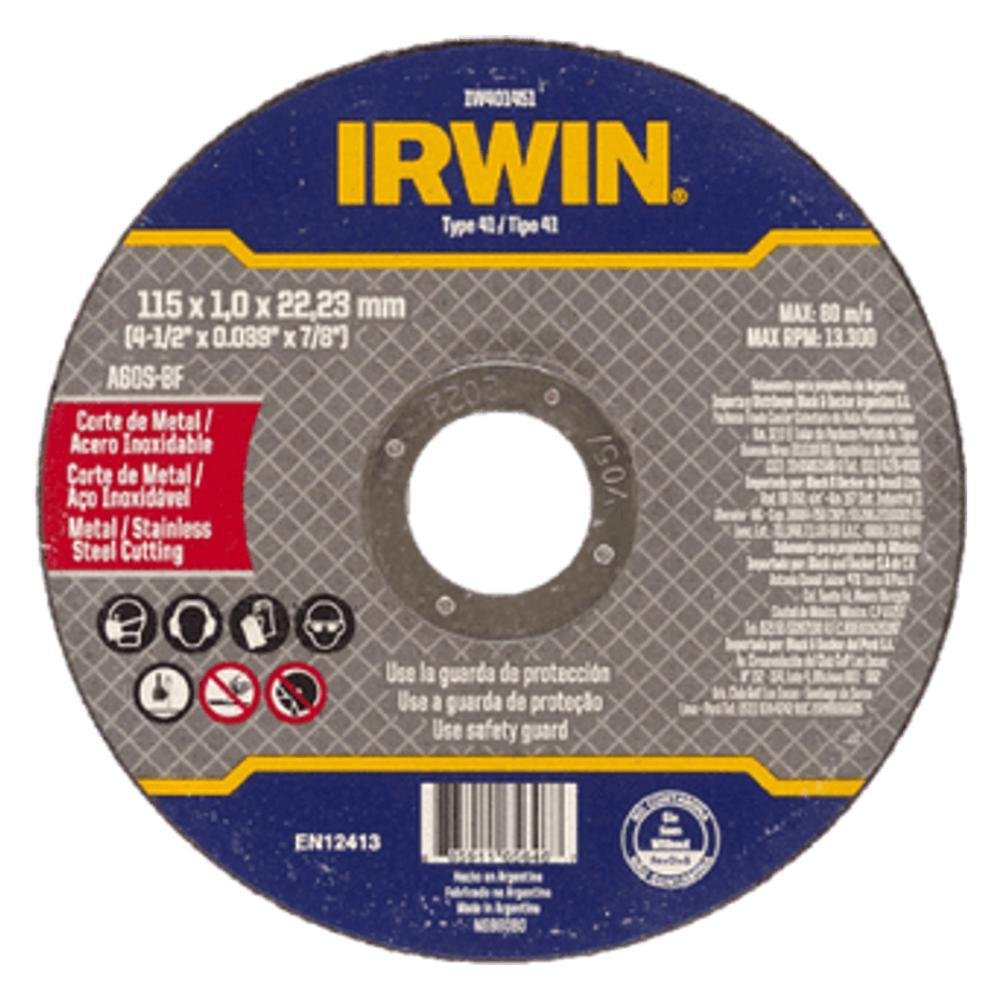 Disco de Corte Metal 4 ½” x 3,2mm x 7/8” - IW401453 IRWIN - Imagem zoom