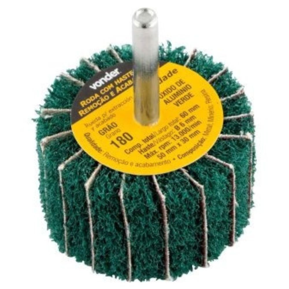 Roda de Lixa 50 x 30mm com Haste Grão 180 - Imagem