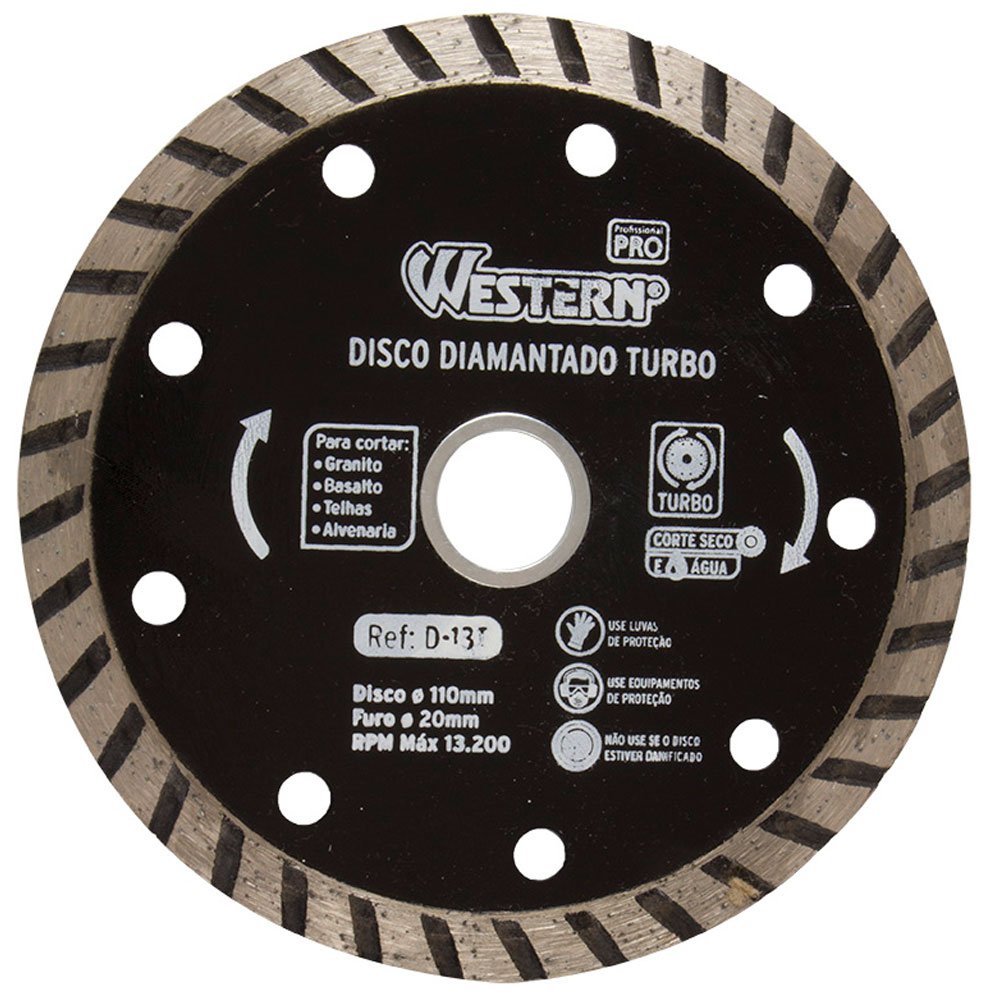 Disco de Corte Diamantado Turbo 110mm-WESTERN-D-13T