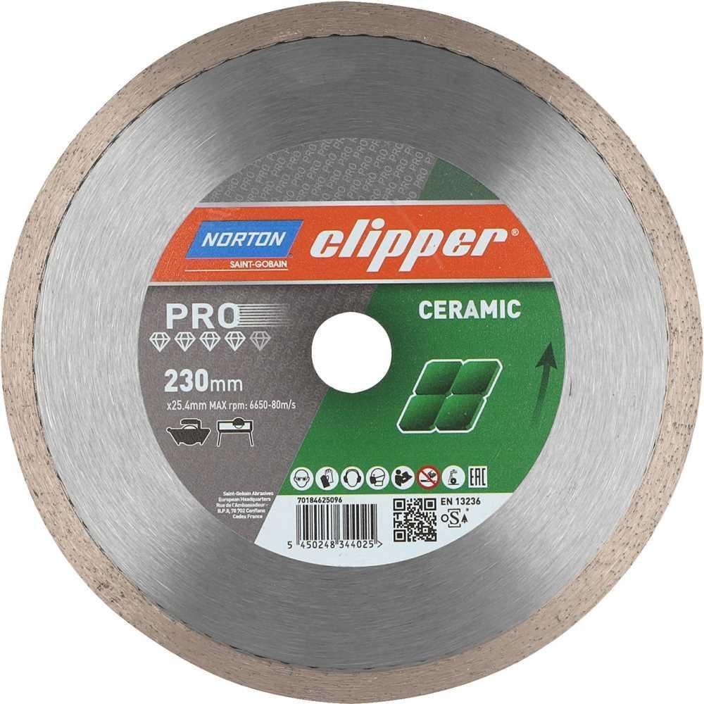 Disco de Corte Diamantado 230mm x 25,4mm Clipper Pro Ceramic Norton - Imagem zoom