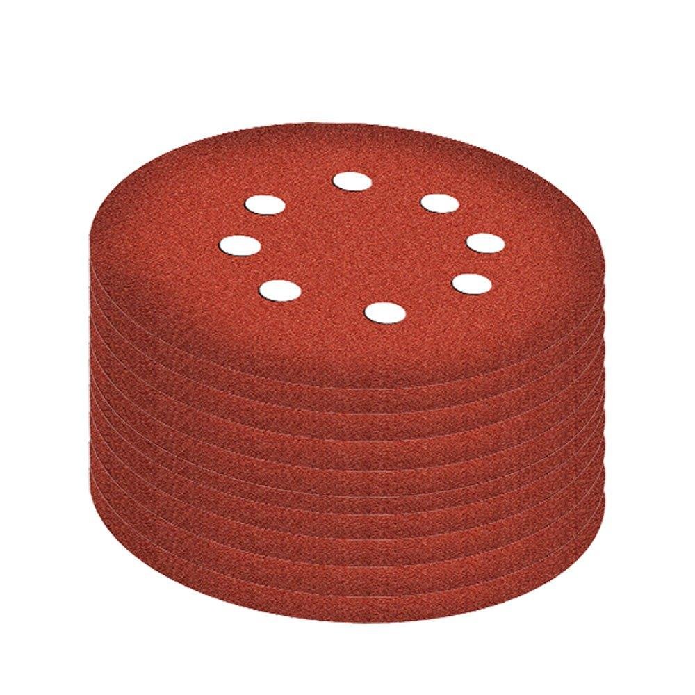 Disco de Lixa Vermelha Grão 180 125mm com 10 Peças - Imagem zoom