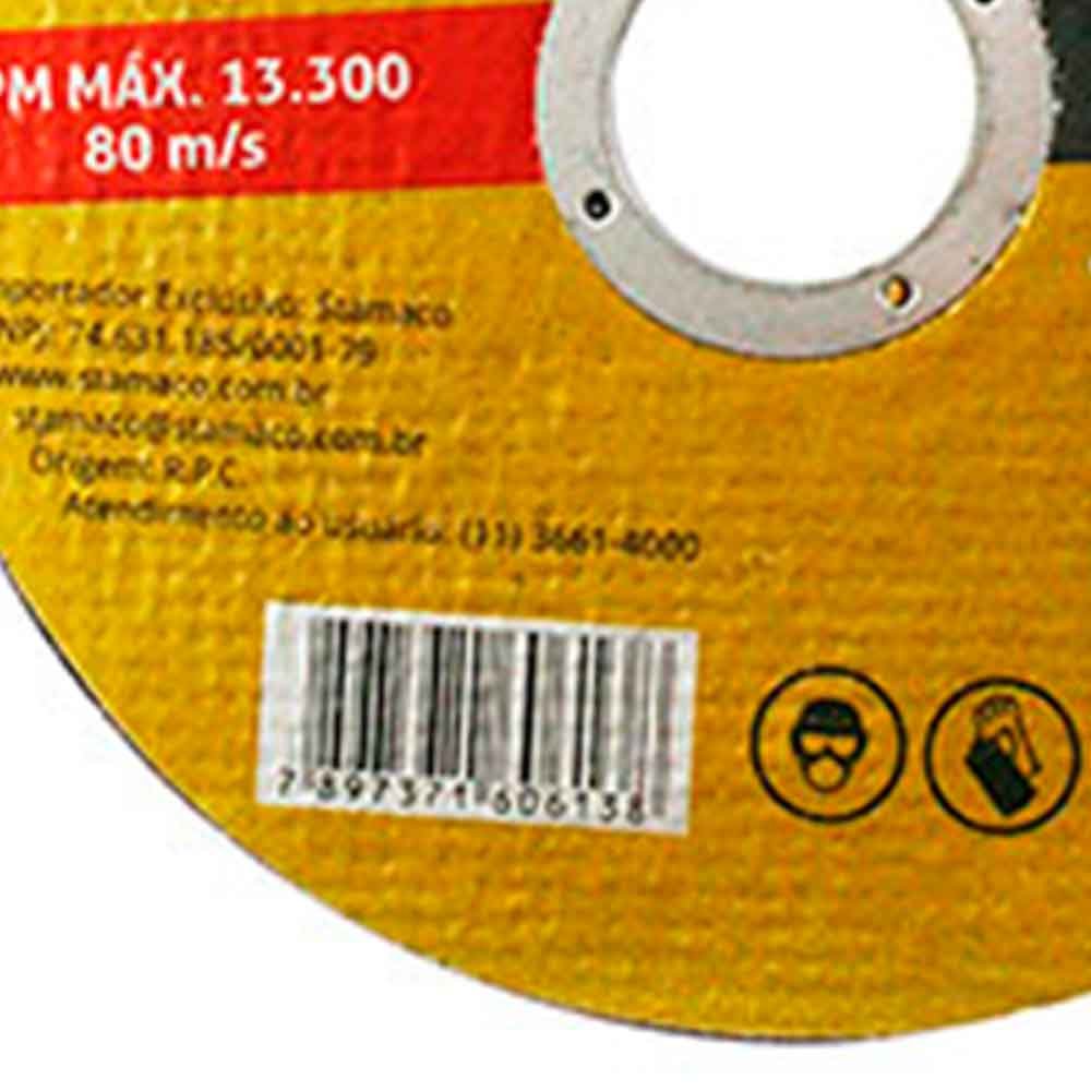 kit 10 x Discos Abrasivos de Corte Metal Ingco 115 X 1,22 X 22,2mm