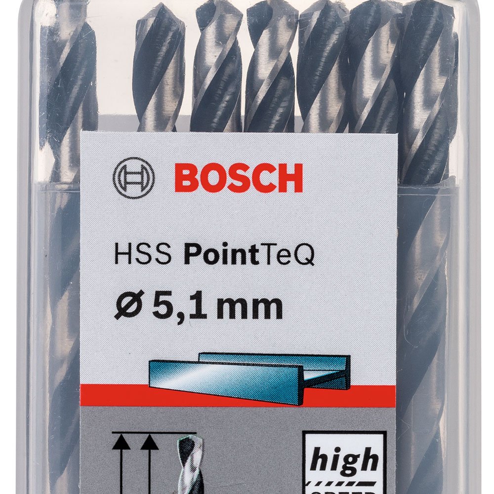 Jogo de Brocas para Metal HSS PointTeQ 5,1mm com 10 Peças - Imagem zoom