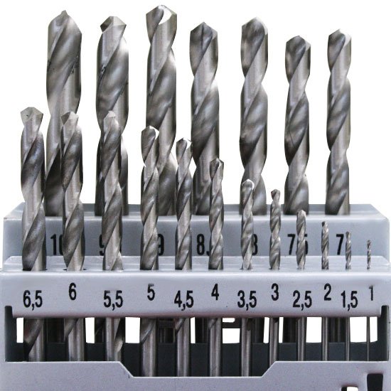 Jogo de Brocas em Aço Rápido com 19 Peças 1,0 à 10,0mm e Estojo metálico - Imagem zoom