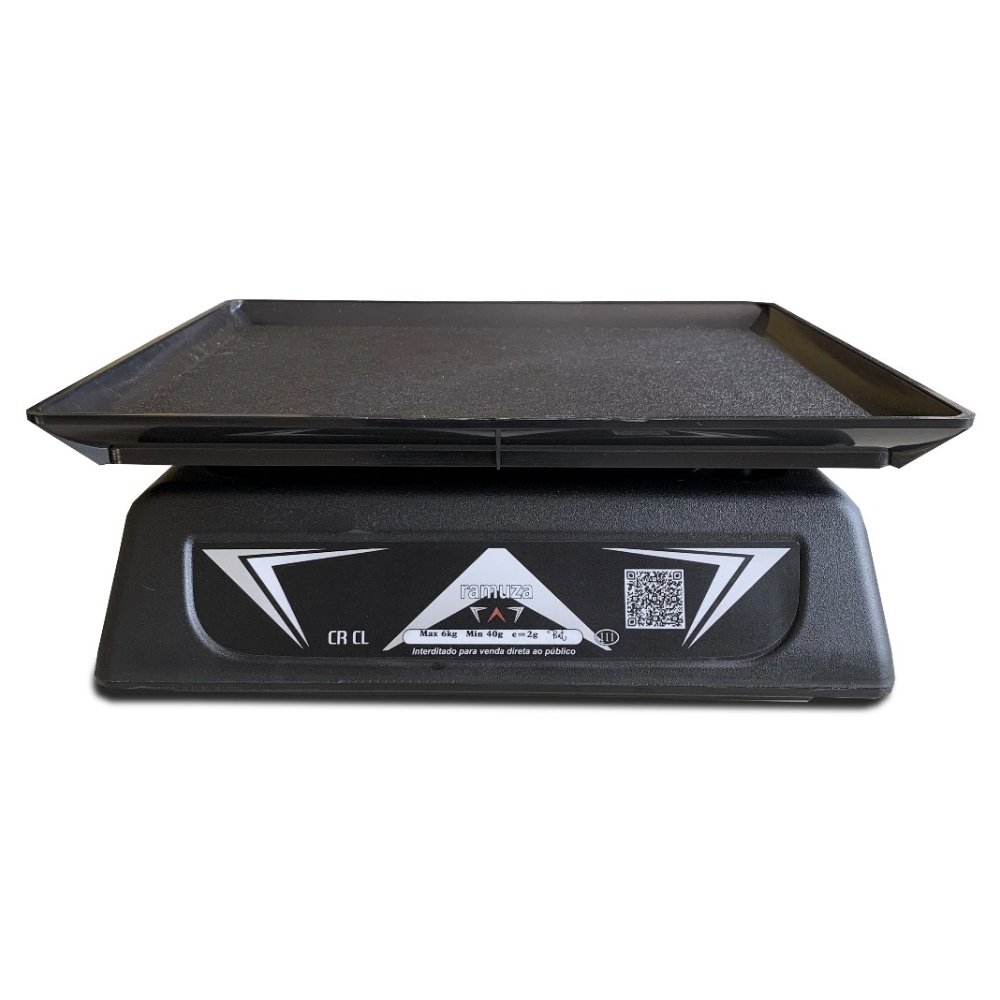 Balança Contadora CRB CL 15kg x 5g Cristal Preta com Prato Bandeja RAMUZA-1186 - Imagem