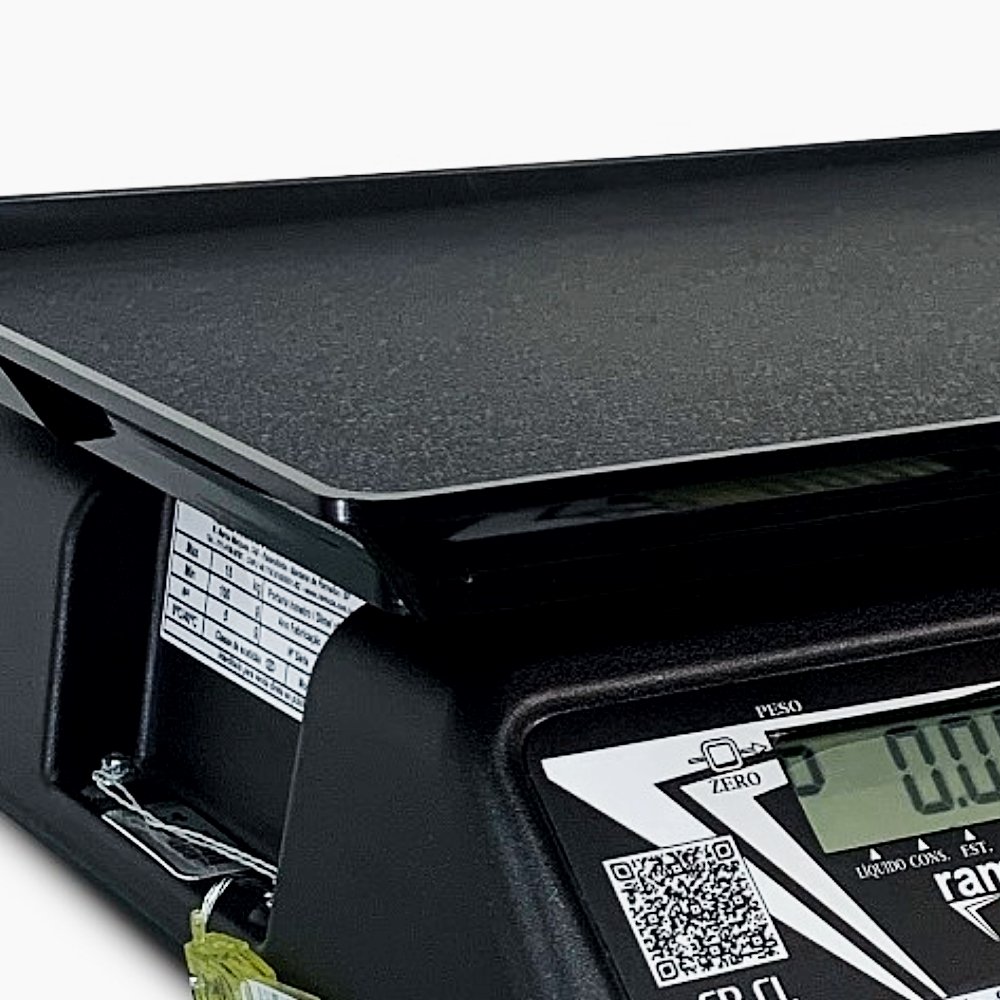 Balança Contadora CRB CL 15kg x 5g Cristal Preta com Prato Bandeja RAMUZA-1186 - Imagem