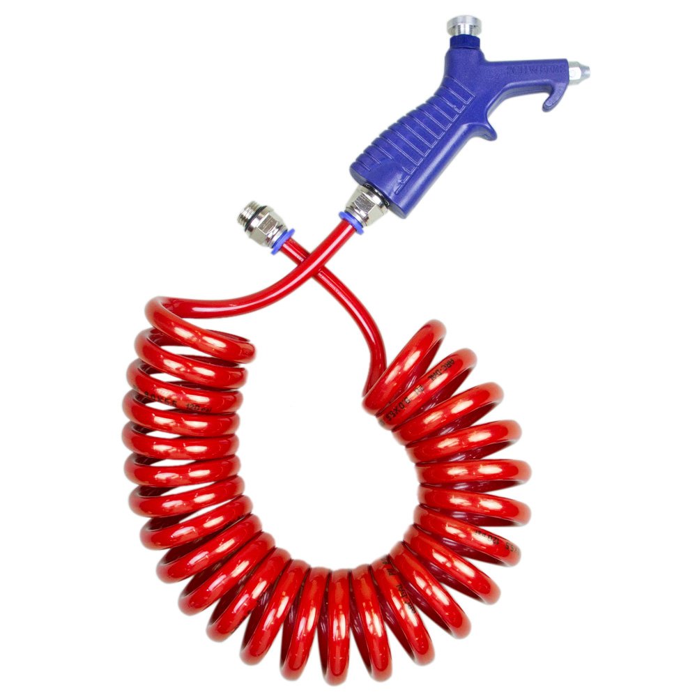Bico de Limpeza com Mangueira Espiral Vermelha 8 x 5,5 mm de 3,5 Metros-ARCOM ARCDAL-MEPU-3,5-VERM