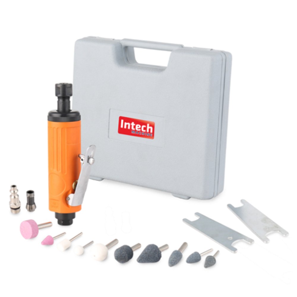 Kit Mini Retífica Pneumática 1/4 Pol. com Acessórios e Maleta-INTECH MACHINE-PN500