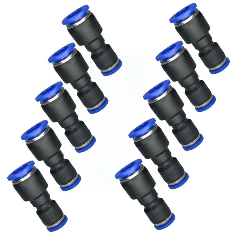 10 Conexões Pneumáticas União Emenda Redução 6mm X 4mm - Imagem zoom