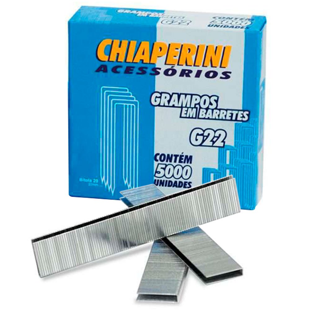 Grampo em Barretes G22 PCN 5000 Unidades para Grampeador Pneumático-CHIAPERINI-G-22PCN